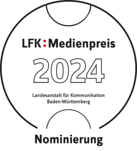 Nominierungssiegel LFK Medienpreis 2024